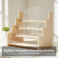 Wooden Card Display Rack Tiered Design Greeting Card Organizer Rack for Crafters