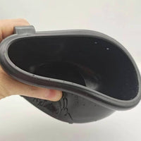 Thick Rim Rubber Feeding Bowl Embossed Handled Feeding Bowl Black
