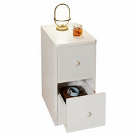 Narrow Bedside Table Easy Assembly Bedside Table Sturdy Structure Sofa Side Cabinet for Apartment Dwellers, Bedroom