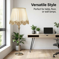 Light Shade with Beaded Trim for Ceiling and Table Lamps, Handcrafted Textile Lampshade for Bedroom and Room Decor