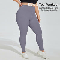 Gym Leggings for Women High Waist Compression with Hip Lifting Design, Plus Size up to 4XL Nylon Spandex Blend, Breathable for Pilates