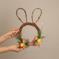 Easter Egg Garland, Easter Bunny Wreath Ready to Hang Spring Door Wreath Adorable Design Flower Door Hanger for Homeowners, Entryway, Inside Your Home