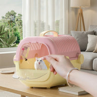 Small Pet Carrier and Travel Cage, Hard Handheld Hamster Cage for Outdoor Use, Rectangular Bird Cage for Hamster Travel Needs