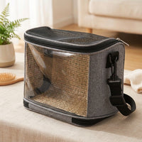Portable Pet Carrier with Transparent Window and Textile Guinea Pig Carrier, Outdoor Pet Carrier and Hamster Carrier for Travel Use