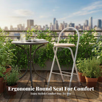 Space-Saving Foldable Counter Stool Portable Foldable Pubstool with Back Support No Assembly Needed Household Seating Sturdy Construction for Apartment Dwellers, Business Owners, Kitchen, Home Bar, Small Apartments, Balcony