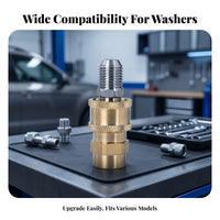 M14 X 1.5 Thread Quick-Connect Adapter Knurled Grip Foam Cannon Adapter Brass-Colored Pressure Washer Fitting Metal