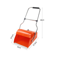 Wheeled Dustpan with Lid Construction Long Handle Windproof Dustpan Non-Slip Grip Garbage Collector for Janitors, Lobby