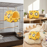 Machine Washable Nest Bird Nest for Cage, Warm Cotton Hanging Hammock with Crystal Velvet, Enhanced Thermal Insulation for Medium Birds, 15cm