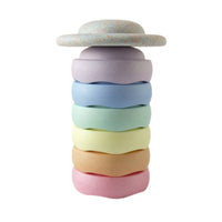 7 Pieces Stepping Stones with Balance Board Foam Balance Stepping Toy Coordination Toy Non-Slip Active for Children