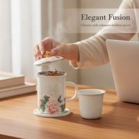 Ceramic Mug with Infuser and Lid, 400ml Tea Separation Cup for Office and Business Gifts