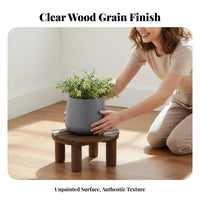 adaptable Round Wooden Riser Natural Wood Texture Round Floor Riser long-lasting Sturdy Plant Stand Traditional and traditional design for aquatic tank hobbyists, Interior Decorators, Gift Givers, Living Room, Balcony, outdoordoor, Entryentry