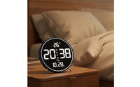 Angled Legs Round LED Desk Clock Timepiece
