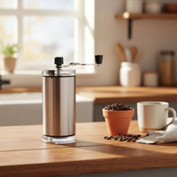 Hand Crank Coffee Grinder Cleanable Stainless Steel Coffee Grinder Easy to Clean Uniform Grinding for Home Baristas, Camping