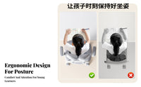 Height Adjustable Ergonomic Student Chair Non-Slip Foot Pads Split-Backrest Study Chair Flip-up Armrests Desk Seat Soft Padded for Students, Parents