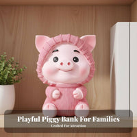 Piggy Bank Shatterproof Cartoon Pig Savings Bank Great Gift Home Decor Decoration for Kids, Children, Nursery Decor