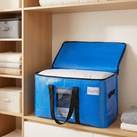 Sturdy Duty Moving Bags and Clear Storage Bags with Zipper, 180 GSM Stackable Cubic Containers with Loop Handles for Bedding and Clothing