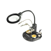 Soldering Station with Magnifier Flexible Helping Hands Soldering Tool Magnifying Glass with Light Lighted for Technicians