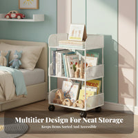 Multi-Tier Shelving Multi-Tier with Wheels Space Saving Bookshelf High Capacity
