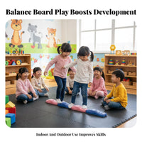 Physical Skills Development Sensory Balance Path Non-Slip Design Balance Beam Stepping Stone Set Endless Configurations Modular Stepping Blocks Lightweight & Portable for Toddlers, Preschoolers, Kindergarten, Outdoor, Playroom