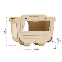 Decorative Design Hamster House and Hide, Plywood Wooden Hamster Hideout for Small Pets, Open Ventilation Assembly Required Habitat Accessory