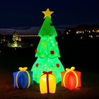 Outdoor Inflatable Christmas Tree Lighted Inflatable Tree with Gift Boxes Tall Yard Decoration Giant for Homeowners, Lawn, Porch