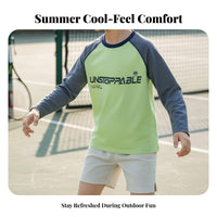 kids' Long Sleeve T-Shirt Quick-Dry Color Block Raglan Tee Sweat-Absorbing-Wicking kids' Color Block Tee for Children, Girls, Summer, Everyday Wear