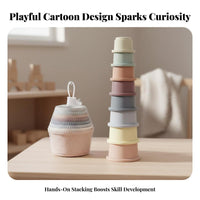 8 Pieces Stacking Cups Educational Infant Stacking Cups Develops Hand-Eye Coordination Developmental Toy for Infants, Young Children, Bath Time