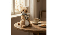 Stuffed Meerkat with Scarf Knitted Meerkat Stuffed Animal Soft Seated for Children, Desk Display, Bedside Table