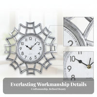 Openwork Radiating Wall Clock Antique Finish Round Wall Clock Textured Home Decor Decorative