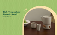 Ceramic Tea Set with Large Teapot, Portable Handle