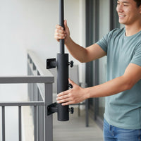 Deck Railing Umbrella Holder Heavy Duty Railing Umbrella Holder Stable Outdoor Hardware for Poolside