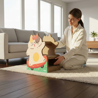 Play and Rest Corrugated Feline Scratcher Easy Assembly Feline Scratch Board Space-Saving for Cats, Indoor