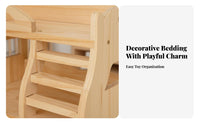 Pretend Play 20cm Doll Bed Promotes Role-Playing Doll Bunk Bed Polished Edges for Girls, Toddlers 3+, Dollhouse, Playroom
