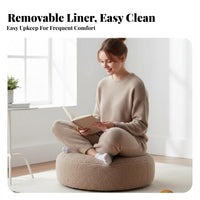 Round Stool pad Soft Fleece Texture Sherpa Round Stool adaptable Cute Design for Office Workers, Living Room, studying corner