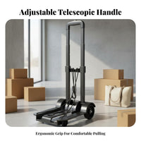 Foldable Portable Luggage Dolly Compact Collapsible Luggage Cart Telescoping Handle Folding Hand Cart Lightweight for Travelers, Shoppers, Homeowners, Travel, Home Use, Airport, Warehouse