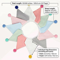 Cotton Triangle Pennant Banner 10.5ft Colorful String Garland Nordic Washable Bunting Flags for Wedding Party Graduation Photographers Backdrop