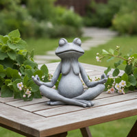 Meditating Frog Statue Resin Meditation Frog Figurine Cute for Desk, Bookshelf