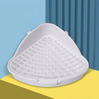 Bunny Litter Tray and Bunny Litter Box, Shallow Bunny Restroom Tray for Guinea Pigs, Triangular Corner Toilet with Removable Grate