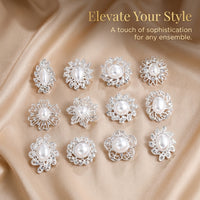 Rhinestone Pearl Brooch Set for Women, Floral Brooch for Special Occasions, Decorative Pins for Scarf, Imitation Pearl Brooch for Craft Hobbyist