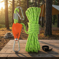 Braided Adjustable Rope Tie-down Hook-and-Loop Strap Reflective Rope Tie-down Carabiner Clips Tent Canopy Tensioner Quick Tensioning