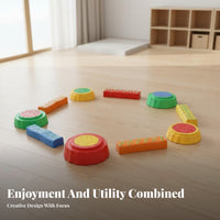 Sensory Integration Training Kids Balance Stepping Stones Indoor and Outdoor Use Stackable Stepping Stones Long-Lasting Stackable Balance Pods Lightweight for Preschoolers, Toddlers, Children 3+, Kindergarten, Daycare, Playroom, Backyard