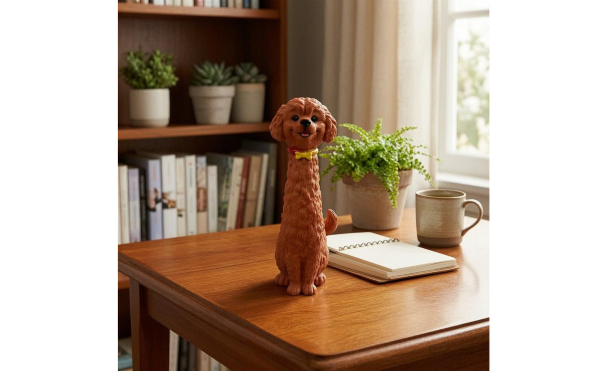Resin Dog Figurine Vase Standing Dog-Shaped Vase Hand-Finished for Tabletop
