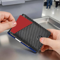 Electronic Security Blocking Carbon Fiber Bifold Wallet Long-Lasting Slim Bifold Wallet Lightweight Front Pocket Card Holder