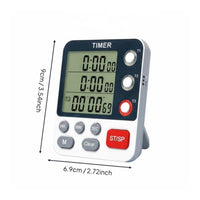 Adjustable Volume 3 Channel Digital Timer Memory Function Triple Display Timer Time Management Tool for Students