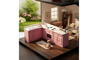 Pretend Play 1:12 Scale Kitchen Set Realistic Design Dollhouse Kitchen Cabinet Handmade for Hobbyists