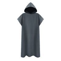 Double-Sided Fleece Hooded Changing Robe Quick Drying Beach Changing Robe Microfiber Swimwear Cover-up Loose Fit for Swimming, Surfing, Diving