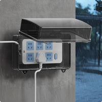 Power Strip Box with Reinforced Lock Lockable Waterproof Box with Lock Hinged Enclosure for Washroom