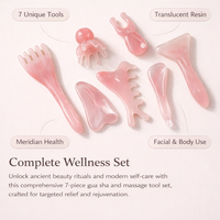 Massage Comb, 7 Piece Facial Set, Resin Material Face Lifting Tools, 7 for Skincare Lovers