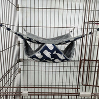 Double Layer Small Animal Hammocks for Cage, 35cm Square Rat Hammock, Thermal Cartoon Hanging Bed for Ferret, Chinchilla and Sugar Glider