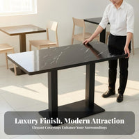 Takeaway Restaurant Table Thickened Tabletop Rectangular Dining Table Sturdy Construction Commercial Furniture for Cafe Owners, Dessert Shop, Eatery